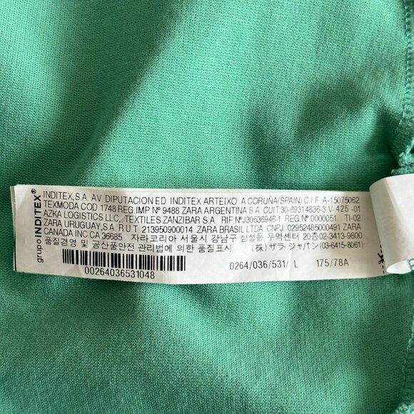 Women's L Zara Collection Cotton Blend Shorts SeaForm Green Zippers High Rise - Picture 7 of 11